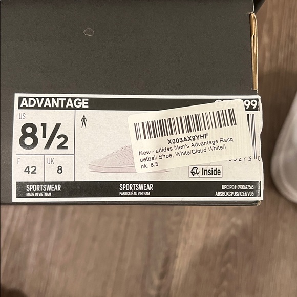 NIB Adidas Advantage Classic White Sneakers - 8.5 - Picture 9 of 10